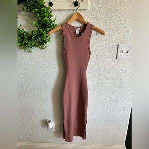 Blush Pink Ribbed Bodycon Dress Sz Medium